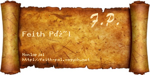 Feith Pál névjegykártya